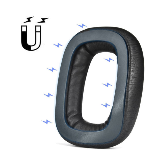 Perne de schimb cu magnet pentru Logitech Astro A30, Spumă cu memorie + piele PU, Negru, 1 pereche