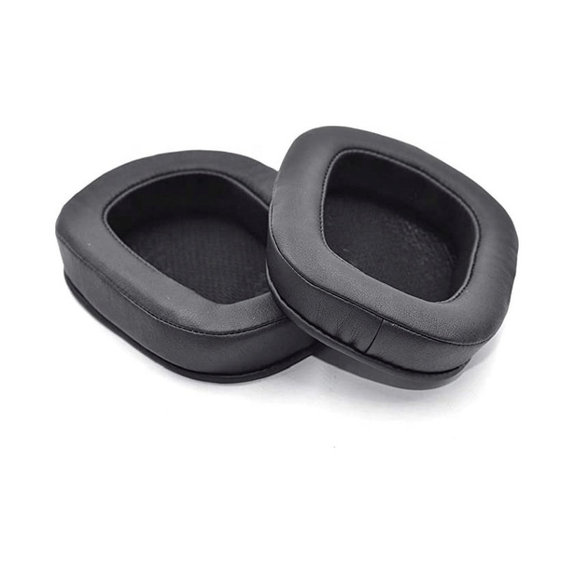 Perne de schimb pentru Logitech G633 Artemis, G933 Artemis, Spumă cu memorie + Piele, Negru, 1 pereche