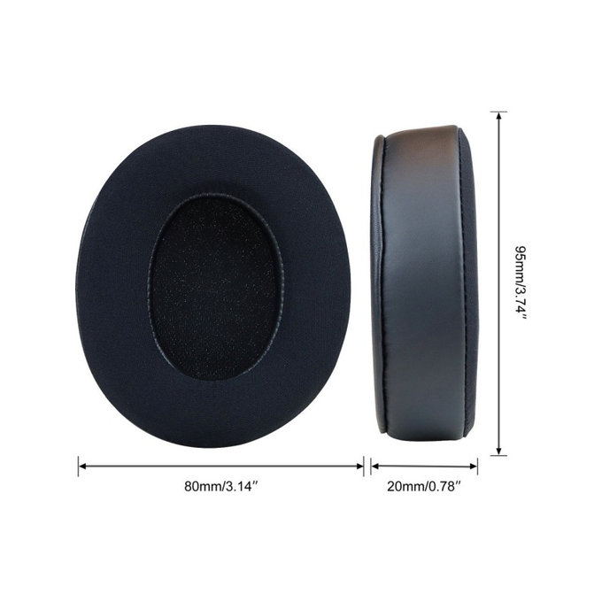 Perne de schimb pentru Beats Studio Pro, Spumă cu memorie + Textil + Piele, Negru, Gel răcoritor, 1 pereche