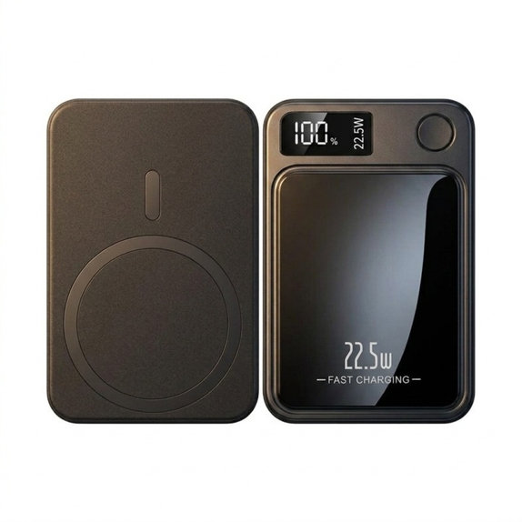 FixPremium - MagSafe PowerBank 5000mAh cu afișaj LED, negru
