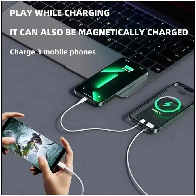 FixPremium - MagSafe PowerBank 5000mAh cu afișaj LED, negru