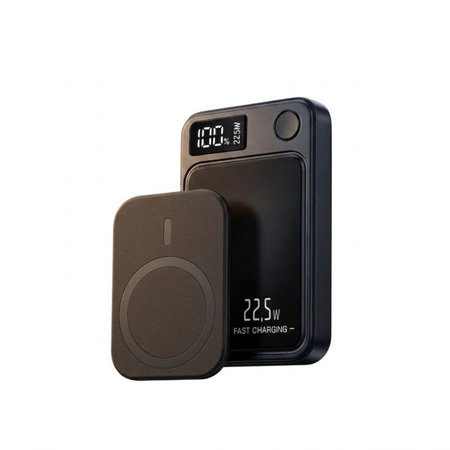 FixPremium - MagSafe PowerBank 5000mAh cu afișaj LED, negru