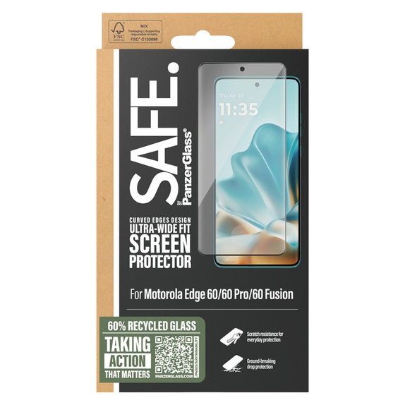 Sticlă securizată UWF pentru Motorola Edge 60/60 Pro/60 Fusion, Negru, SAFE by PanzerGlass