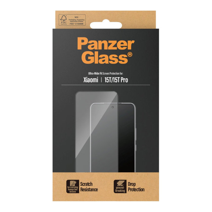 Sticlă securizată UWF pentru Xiaomi 15T/15T Pro, Negru, PanzerGlass