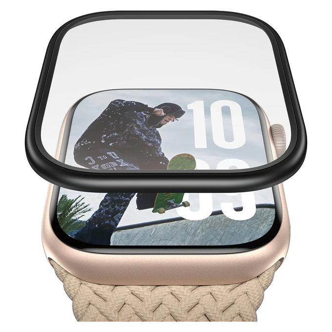 Sticlă securizată UWF METALLIC pentru Apple Watch 11/10 46 mm, Negru, PanzerGlass