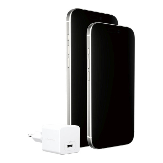 Adaptor de călătorie Grand Prix USB-C, GaN, 30 W PD, argintiu-alb, empower