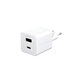 Adaptor de călătorie Grand Prix USB-C/USB-A, GaN, 35 W PD, argintiu-alb, empower