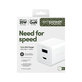 Adaptor de călătorie Grand Prix USB-C/USB-A, GaN, 35 W PD, argintiu-alb, empower
