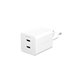 Adaptor de călătorie Grand Prix 2x USB-C, GaN, 45 W PD, Alb-argintiu, empower