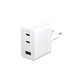 Adaptor de călătorie Grand Prix 2x USB-C/USB-A, GaN, 70 W PD, Alb-argintiu, empower