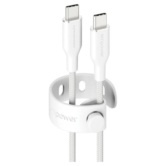 Cablu USB-C, 60 W, Racing, 1,2 m, argintiu-alb, empower