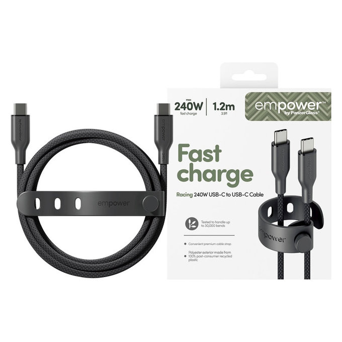 Cablu USB-C, 240 W, Racing, 1, 2 m, Space Black, empower