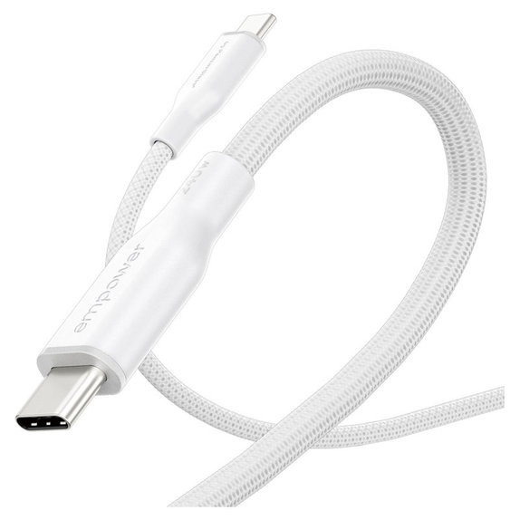 Cablu USB-C, 240 W, Racing, 1,2 m, argintiu-alb, empower