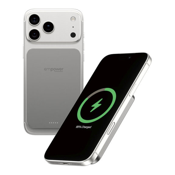 PowerBank wireless 5000 mAh, 20 W, compatibilă cu MagSafe, Qi2/USB-C, Titan, empower