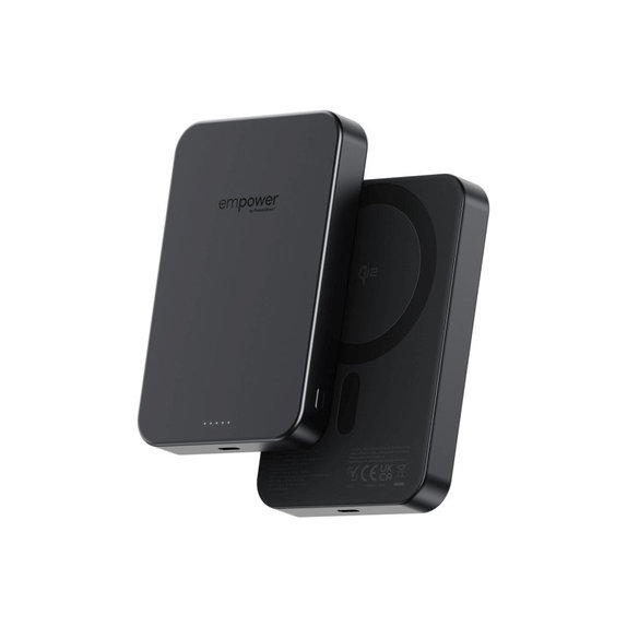 PowerBank wireless 10000 mAh, 20 W, compatibilă cu MagSafe, Qi2/USB-C, Space Black, empower