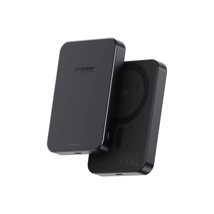 PowerBank wireless 10000 mAh, 20 W, compatibilă cu MagSafe, Qi2/USB-C, Space Black, empower