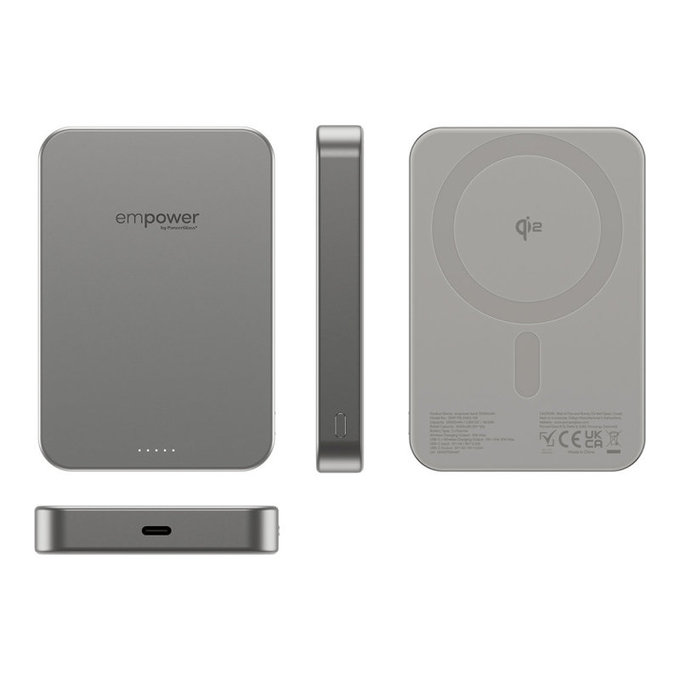 PowerBank wireless 10000 mAh, 20 W, compatibilă cu MagSafe, Qi2/USB-C, Titan, empower