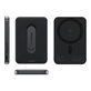 PowerBank wireless 5000 mAh cu suport rotativ, 20 W, compatibilă cu MagSafe, Qi2/USB-C, Space Black, empower