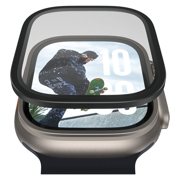 Sticlă securizată UWF METALLIC pentru Apple Watch Ultra 49 mm, Negru, PanzerGlass