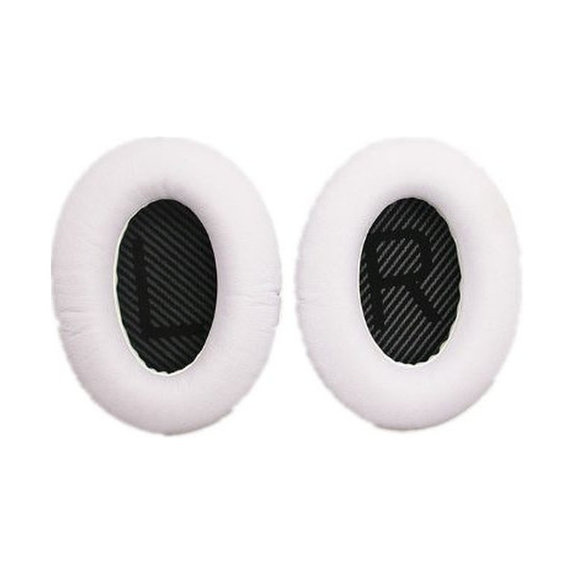 Perne de Schimb pentru Bose QuietComfort 2, 15, 25 și 35, Spumă cu memorie + piele PU, Negru-Alb, 1 pereche
