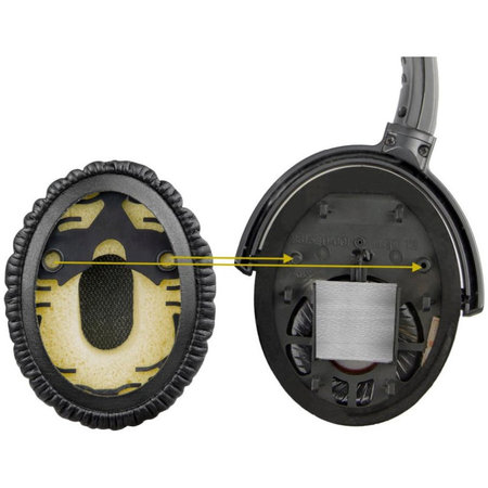 Perne de Schimb pentru Bose QuietComfort 3, OE/ON-EAR și OE1, Spumă cu memorie + piele PU, Negru, 1 pereche