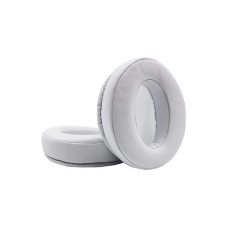 Perne de Schimb pentru Sennheiser HD300, 300BT, 4.50BTNC, Spumă cu memorie + piele PU, Alb, 1 pereche