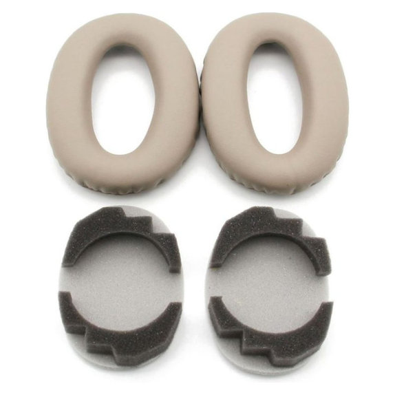Perne de Schimb pentru Sony WH-1000XM3, Spumă cu memorie + piele PU, Bej, 1 pereche