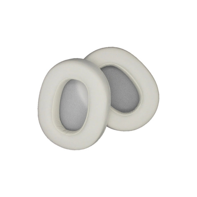 Perne de Schimb pentru Sony WH-ULT900N, Spumă cu memorie + piele PU, Alb, 1 pereche