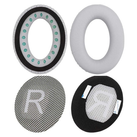 Perne de Schimb pentru Bose QuietComfort 35, Spumă cu memorie + piele PU, Gri, 1 pereche