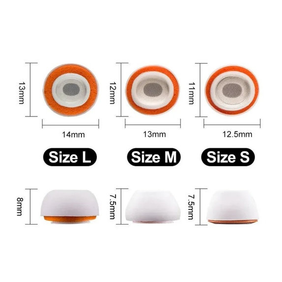 Dopuri din silicon de schimb pentru Apple AirPods 3 Pro, set 3 buc (L, M, S), Alb