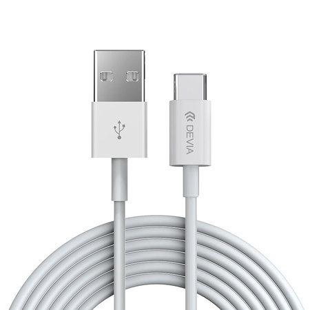 Cablu USB / USB-C Smart, 2.1A, 2m, alb, Devia
