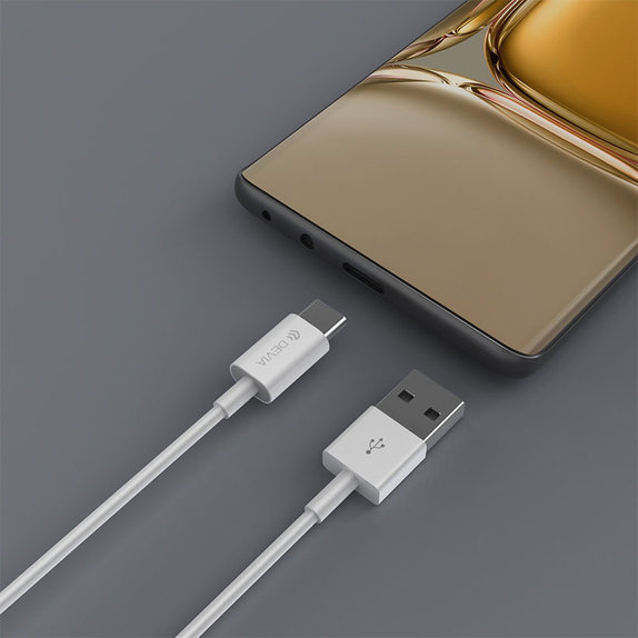 Cablu USB / USB-C Smart, 2.1A, 2m, alb, Devia