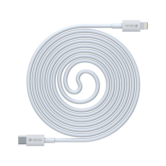 Cablu Lightning / USB-C Smart, PD 20W, 1m, alb, Devia