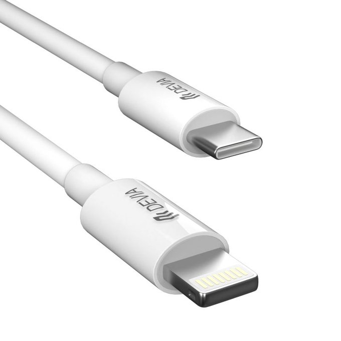 Cablu Lightning / USB-C Smart, PD 27W, 2m, alb, Devia