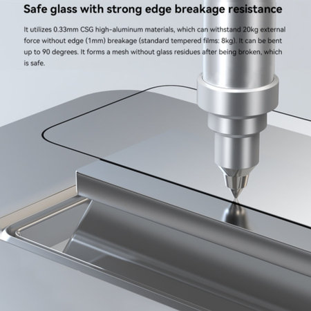 Sticlă securizată FullCover cu aplicator pentru iPhone 15 Pro, Devia