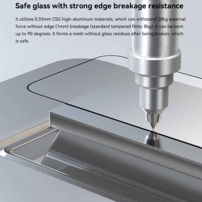 Sticlă securizată FullCover cu aplicator pentru iPhone 15 Pro Max, Devia