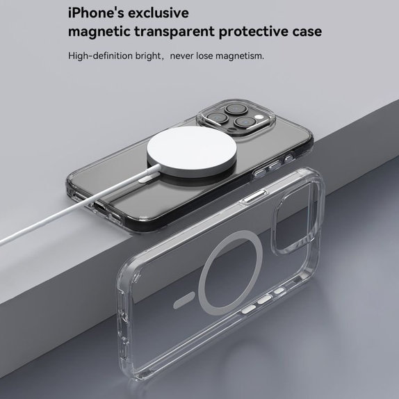 Husă Elemental cu MagSafe pentru iPhone 15, transparentă, Devia
