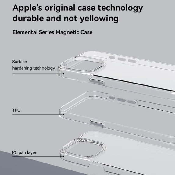 Husă Elemental cu MagSafe pentru iPhone 15, transparentă, Devia