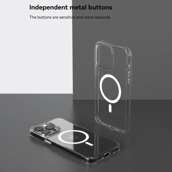 Husă Elemental cu MagSafe pentru iPhone 15 Pro Max, transparentă, Devia