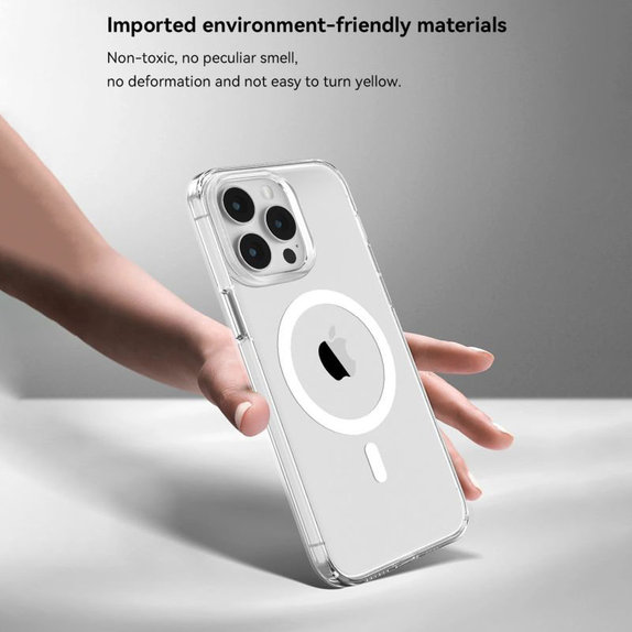 Husă Elemental cu MagSafe pentru iPhone 15 Pro Max, transparentă, Devia