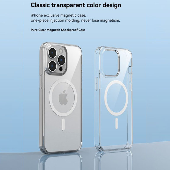 Husă Clear cu MagSafe pentru iPhone 15 Pro, transparentă, Devia
