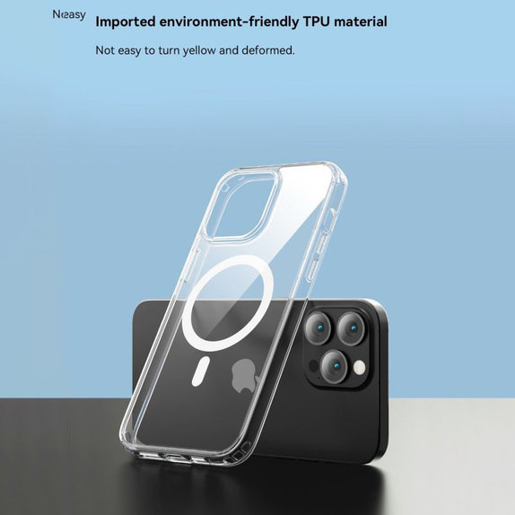 Husă Clear cu MagSafe pentru iPhone 15 Plus, transparentă, Devia