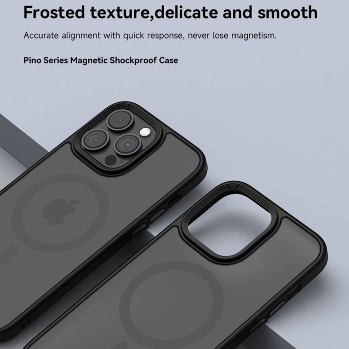 Husă Pino cu MagSafe pentru iPhone 15 Pro, negru, Devia