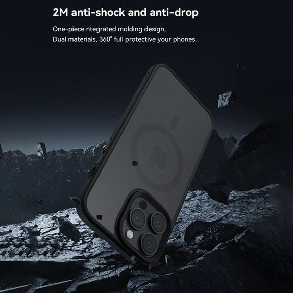 Husă Pino cu MagSafe pentru iPhone 15 Pro, negru, Devia