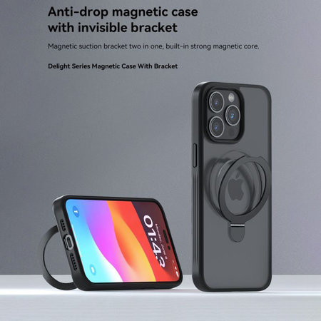 Husă Delight cu MagSafe pentru iPhone 15 Pro Max, negru, Devia