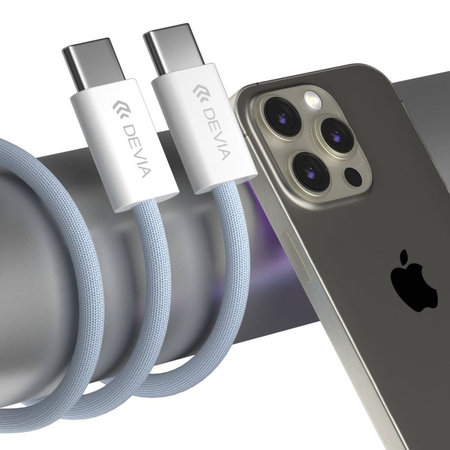 Cablu USB-C / USB-C Smart, PD 60W, 1m, alb, Devia