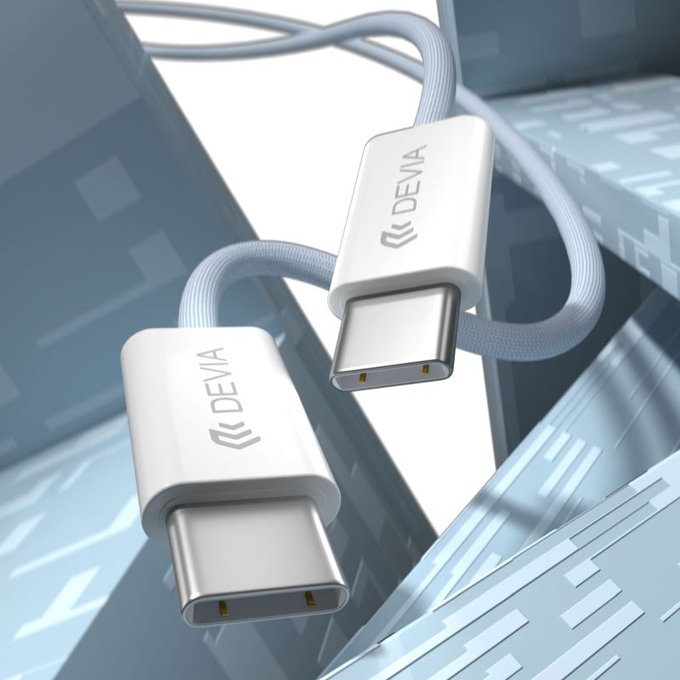 Cablu USB-C / USB-C Smart, PD 60W, 1m, alb, Devia