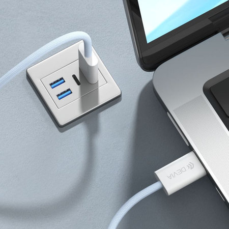 Cablu USB-C / USB-C Smart, PD 60W, 1m, alb, Devia