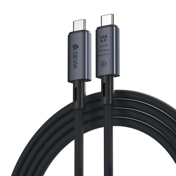 Cablu USB-C / USB-C Extreme Speed, 240W, 8K 60Hz, 1m, negru, Devia