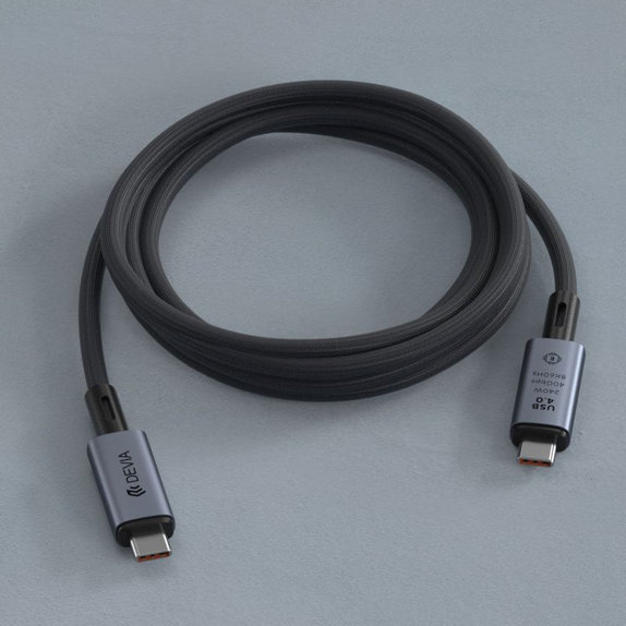 Cablu USB-C / USB-C Extreme Speed, 240W, 8K 60Hz, 1m, negru, Devia